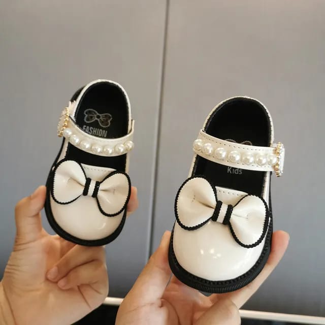 Bow Pearl Princess Baby Girls Dress Shoes